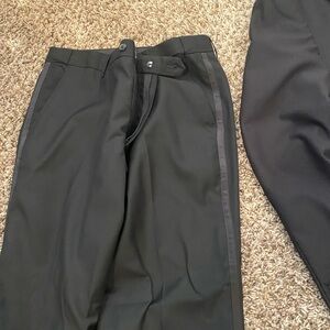 Men's Black Tuxedo outfit full shirt pants and jacket.